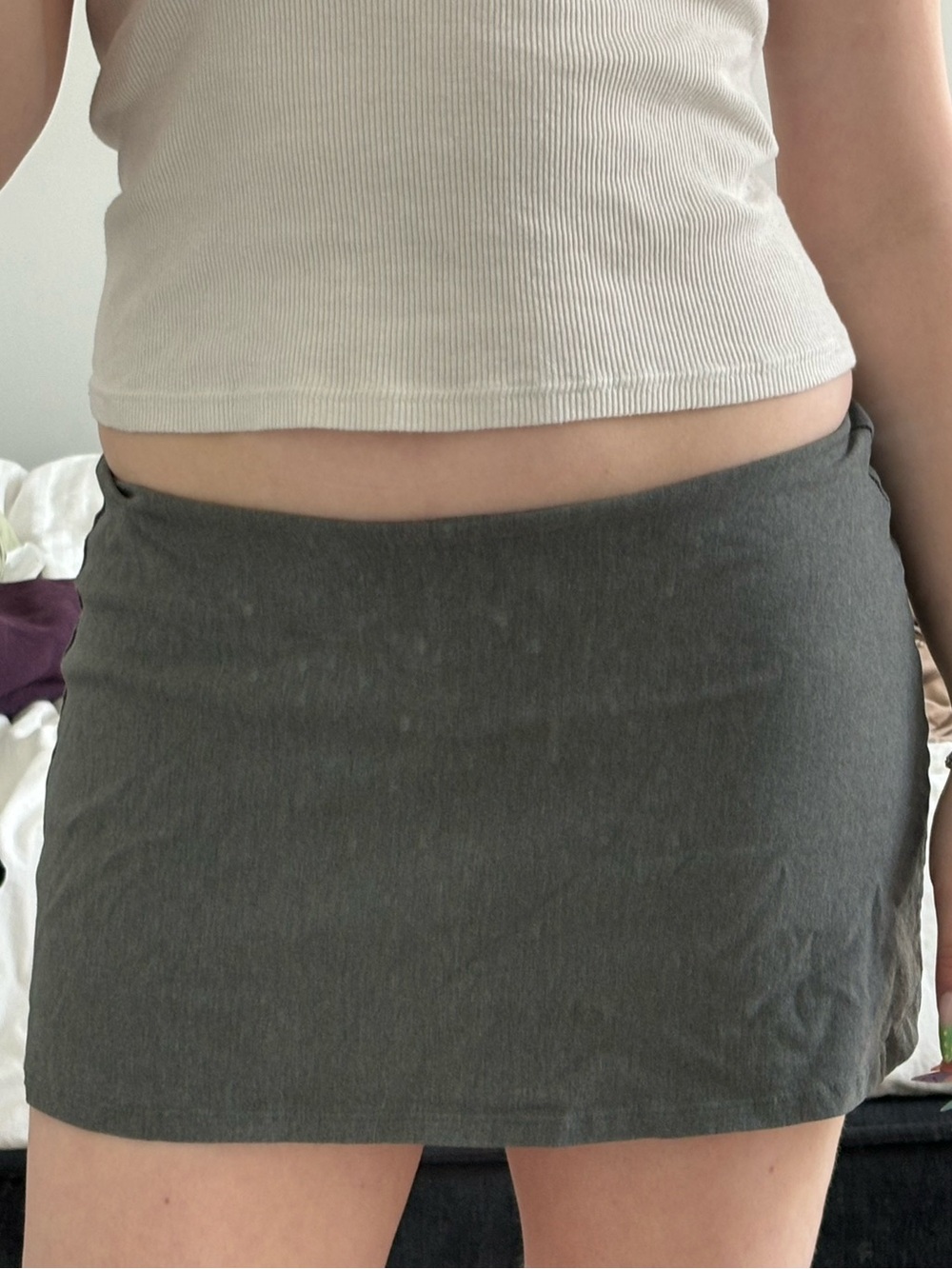 Garage Black Mini Skirt with Front Tie